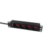 Strāvas sadales bloks Lanview LVR-2MIT-SW-IT4 1U melns 2m kabelis