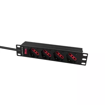 Strāvas sadales bloks Lanview LVR-2MIT-SW-IT4 1U melns 2m kabelis