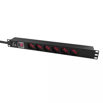 Elektrības sadales bloks Lanview LVR-2MIT-SW-IT6 1U Melns 2m kabelis