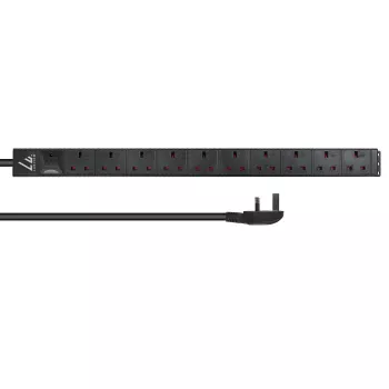 Lanview LVR-3MUK-SPD-UK10 strāvas sadales bloks (PDU) 8 maiņstrāvas kontaktligzdas 1,4U melns