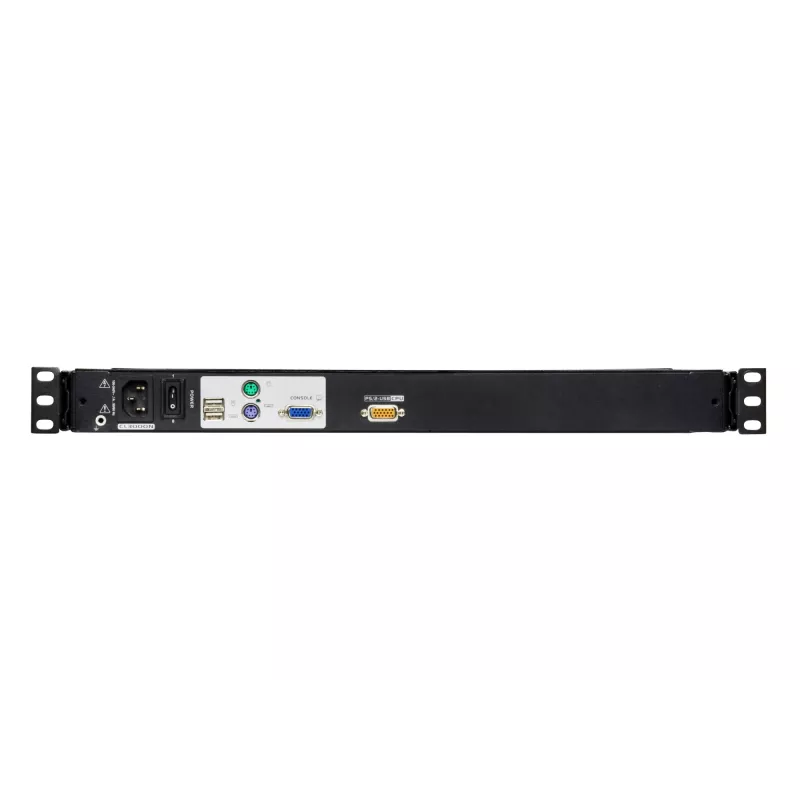 Plaukta konsole 19 collu ATEN CL3000N, 48,3 cm LCD 1280×1024, VGA, USB/PS/2 tastatūra un pele, 1U, alumīnija melna