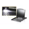 Plaukta konsole 19 collu ATEN CL3000N, 48,3 cm LCD 1280×1024, VGA, USB/PS/2 tastatūra un pele, 1U, alumīnija melna