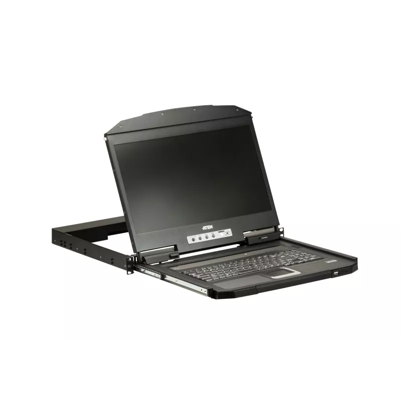 ATEN CL3700NW plaukta konsole 47 cm (18,5 collas) 1920 x 1080 pikseļi Metāls, Plastmasa Melna 1U