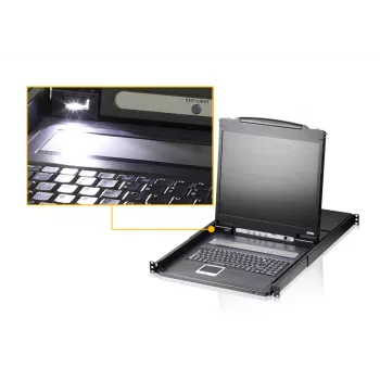 KVM slēdzis ATEN CL1308N statņu montāža melns PS/2 USB VGA