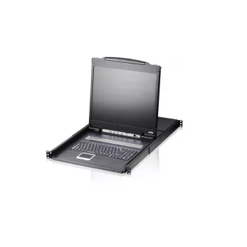 ATEN CL1308N statīvā montējama konsole 48.3 cm (19 collas) 1280 x 1024 pikseļi Metāls, Plastmasa Melns 1U