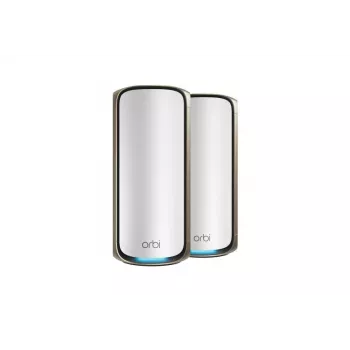 NETGEAR Orbi 970 sērijas četru joslu WiFi 7, 2 gab. komplekts Četru joslu (2,4 GHz / 5 GHz-1 / 5 GHz-2 / 6 GHz) Wi-Fi 6 (802.11ax) Pelēks 3 Iekšējā