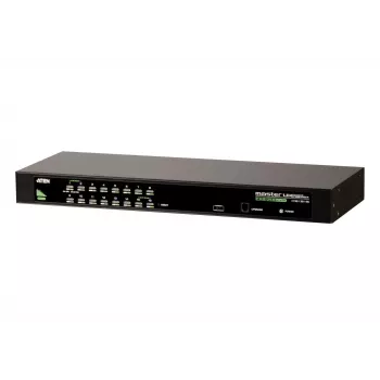 ATEN 16 portu USB/PS/2 VGA KVM slēdzis, 2048 x 1536 pikseļi, QXGA, statņu montāža, 6,5 W, 1U, melns