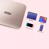 ATEN UH3235 USB-C 4K īpaši mazā dokstacija ar barošanas caurlaidi