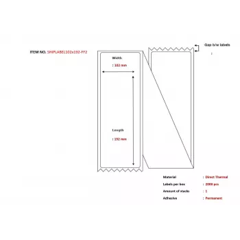 Capture SHIPLABEL102X192-FF2 printera uzlīme