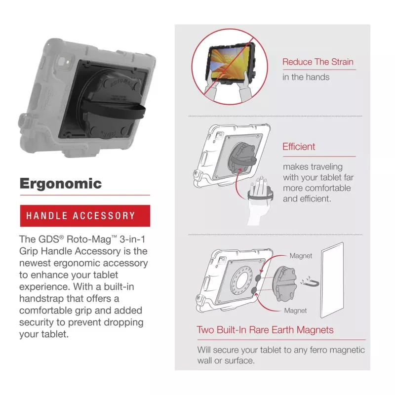 Handle RAM Mounts GDS Roto-Mag Melns Composite 8 inch