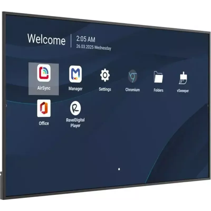 Komerciālais 86 collu 4K LCD displejs VIEWSONIC CDE8614-2C, 3840x2160, 500 cd/m², Android 14, Wi‑Fi, 24/7