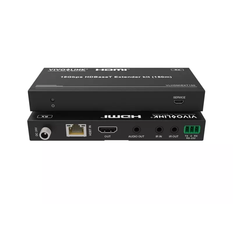 HDBaseT pagarinātāja komplekts VivoLink VLHDMIEXT150 18 Gbps 4K pa vienu Cat kabeli