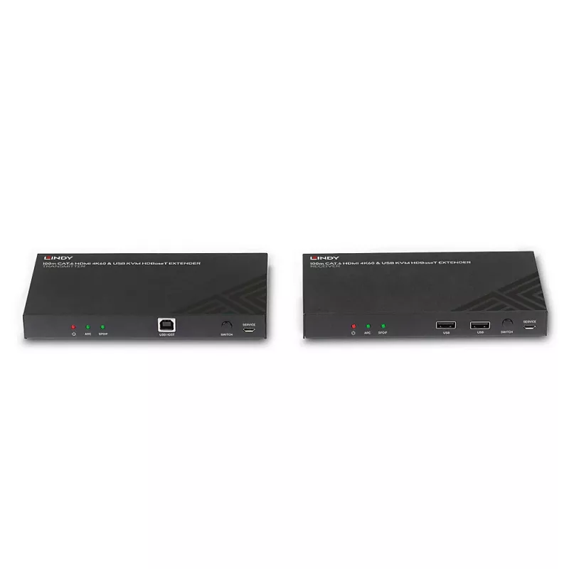 Lindy 100m Cat.6 HDMI 4K60, Audio, IR un RS-232 HDBaseT KVM pagarinātājs
