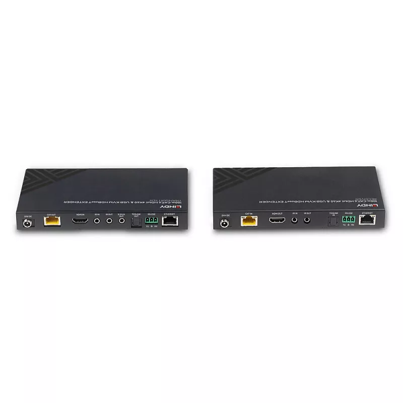 Lindy 100m Cat.6 HDMI 4K60, Audio, IR un RS-232 HDBaseT KVM pagarinātājs