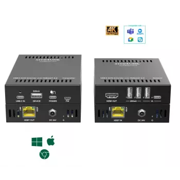 KVM paplašinātājs Raidītājs un uztvērējs Vivolink VLUSBCEXT151 HDMI USB Vadu 70m