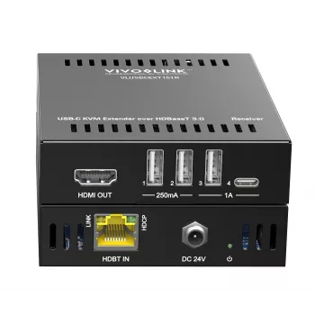 KVM paplašinātājs Raidītājs un uztvērējs Vivolink VLUSBCEXT151 HDMI USB Vadu 70m