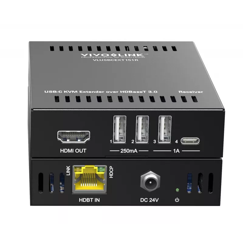 KVM paplašinātājs Raidītājs un uztvērējs Vivolink VLUSBCEXT151 HDMI USB Vadu 70m