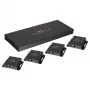 Raidītājs un uztvērējs Lindy 70m Cat.6 4 Port HDMI 4K30 un IR sadalītāja pagarinātājs ar cilpas izeju