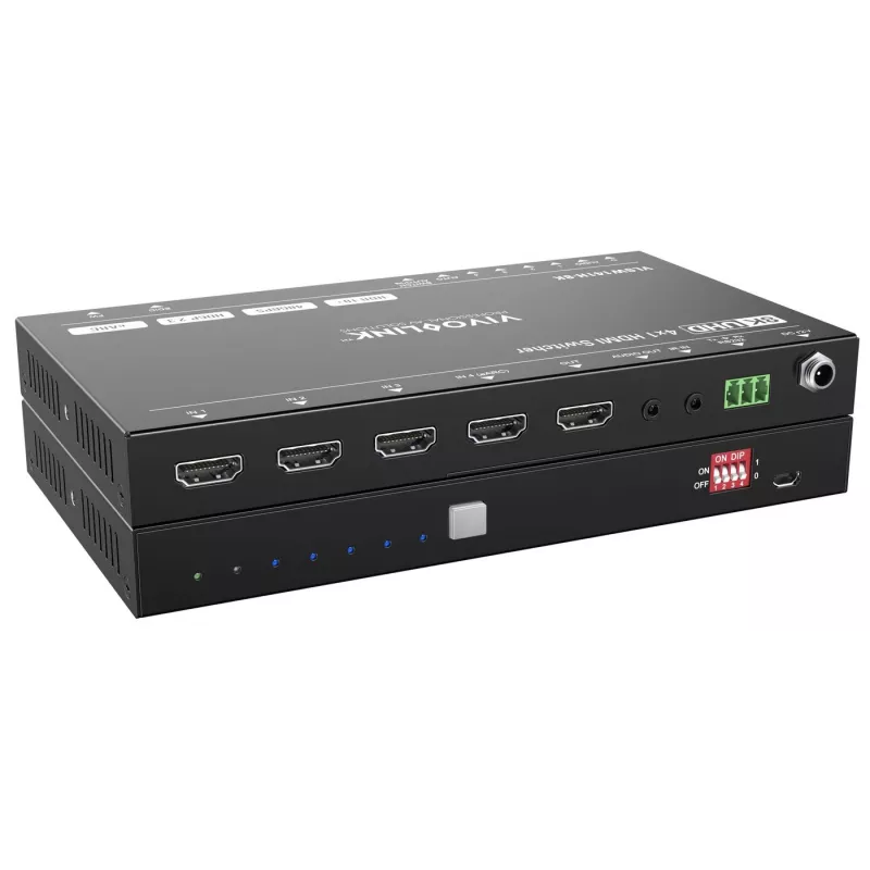 HDMI pārslēdzējs VivoLink VLSW141H-8K 4x1 — 8K@60Hz ievades selektors četriem HDMI avotiem