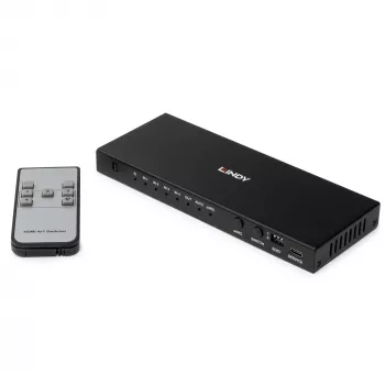 Lindy 4 portu HDMI 8K60 pārslēdzējs ar eARC HDMI USB A USB C