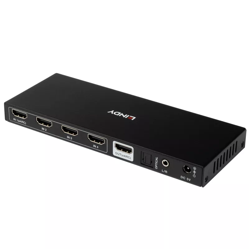 Lindy 4 portu HDMI 8K60 pārslēdzējs ar eARC HDMI USB A USB C