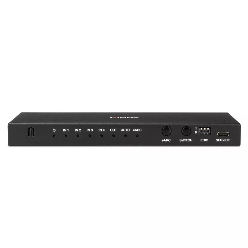 Lindy 4 portu HDMI 8K60 pārslēdzējs ar eARC HDMI USB A USB C