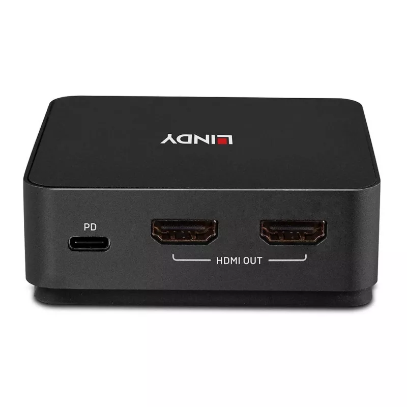 Lindy 2 portu Type-C, divu HDMI 4K60 KVM slēdzis
