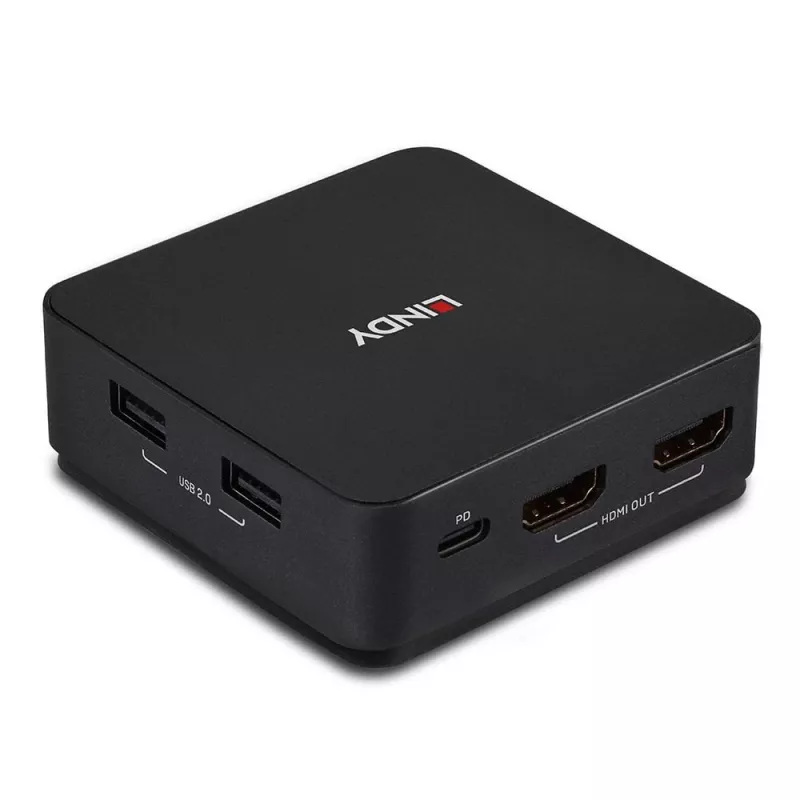 Lindy 2 portu Type-C, divu HDMI 4K60 KVM slēdzis