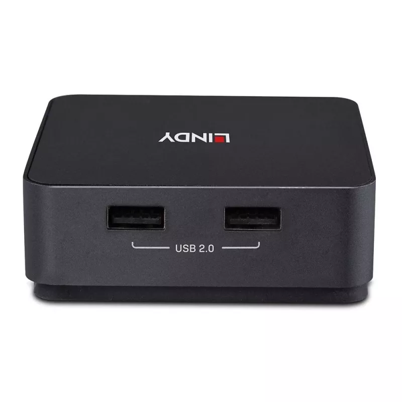 Lindy 2 portu Type-C, divu HDMI 4K60 KVM slēdzis