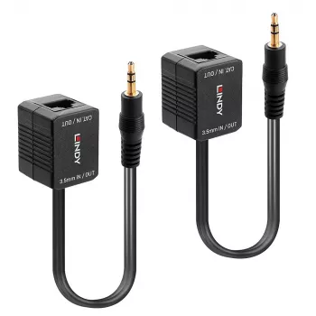 AV raidītājs un uztvērējs Lindy 500m Cat.6 3.5mm analogās audio pagarinātājs