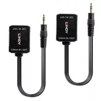 AV raidītājs un uztvērējs Lindy 500m Cat.6 3.5mm analogās audio pagarinātājs