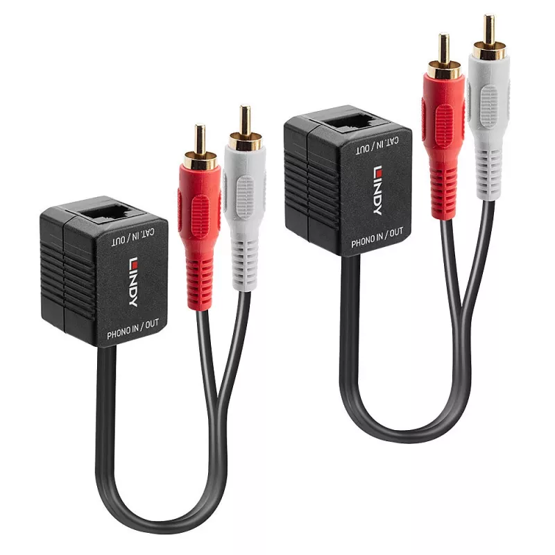 AV raidītājs Lindy 500m Cat.6 Phono Analog Audio Extender