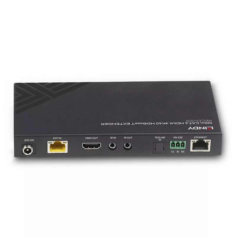 AV uztvērējs Lindy 100m Cat.6 HDMI 4K60 Audio IR RS-232 HDBaseT