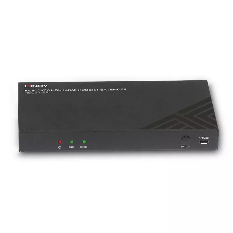 AV uztvērējs Lindy 100m Cat.6 HDMI 4K60 Audio IR RS-232 HDBaseT