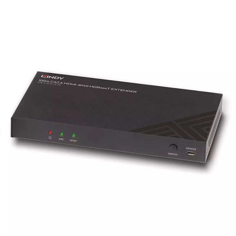 AV uztvērējs Lindy 100m Cat.6 HDMI 4K60 Audio IR RS-232 HDBaseT