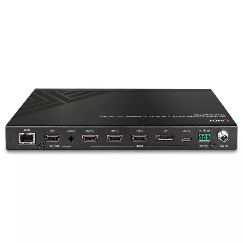 AV raidītājs Lindy 5 Portu Bezšuvju Prezentācijas Pārslēdzējs HDBaseT Paplašinātājs 3840 x 2160 pikseļi
