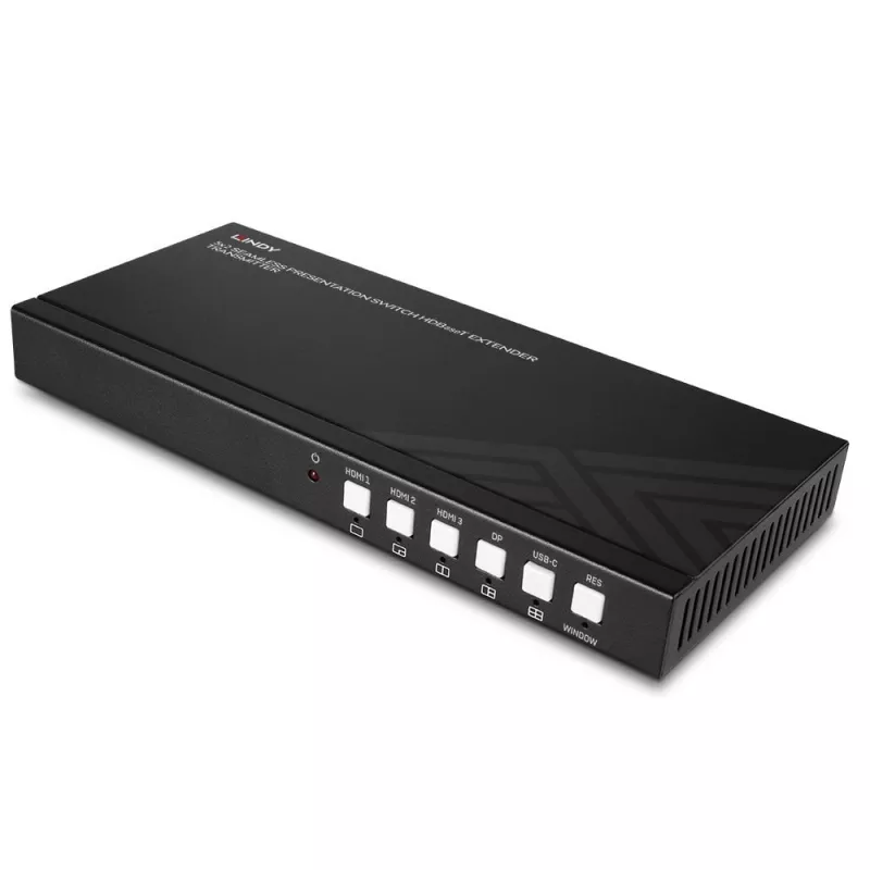AV raidītājs Lindy 5 Portu Bezšuvju Prezentācijas Pārslēdzējs HDBaseT Paplašinātājs 3840 x 2160 pikseļi