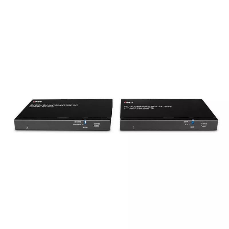 Lindy 70m Cat.6 HDMI 4K60, Audio, IR un RS-232 HDBaseT pagarinātājs ar ARC