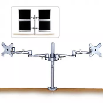 Lindy Dual Adjustable LCD Arms līdz 10kg, Sudraba