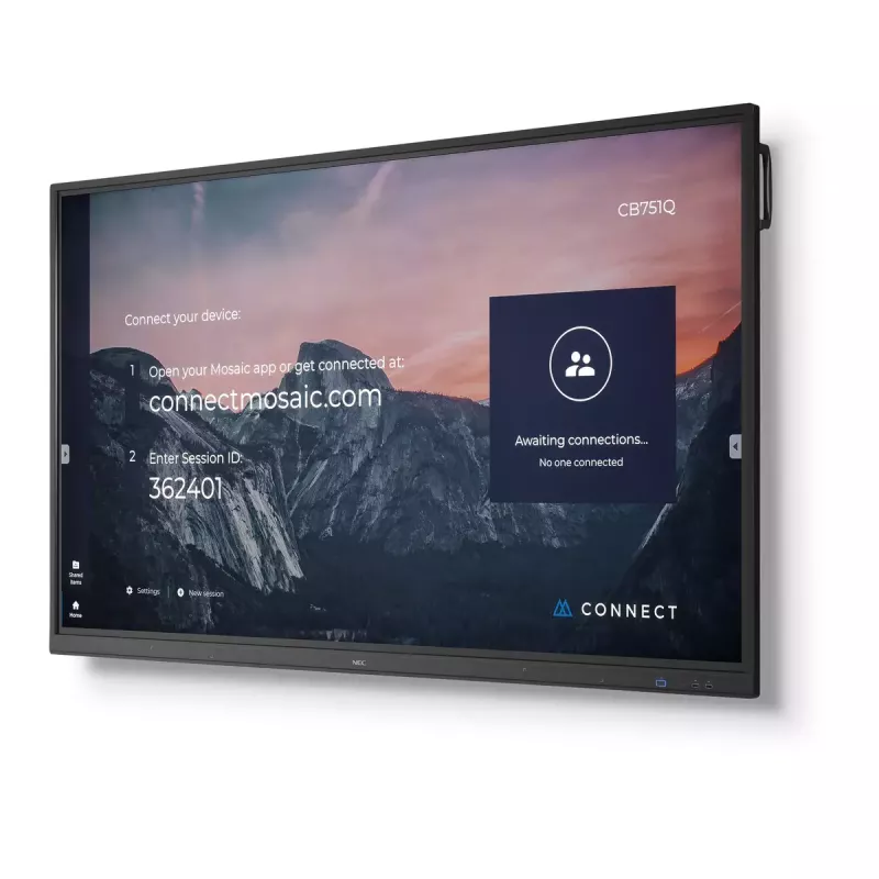 NEC CB751Q Interaktīvs plakanais panelis 190.5 cm (75 collas) LED 350 cd/m² 4K Ultra HD Melns Skārienjūtīgs 12/7