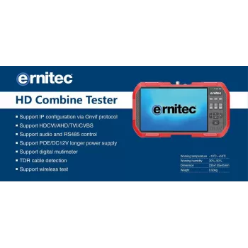 Ernitec 0070-24107-TESTER novērošanas monitors CCTV testa monitors 17,8 cm (7 collas) 1920 x 1200 pikseļi