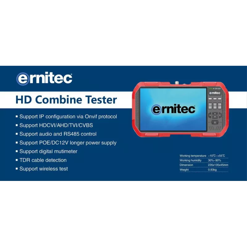Ernitec 0070-24107-TESTER novērošanas monitors CCTV testa monitors 17,8 cm (7 collas) 1920 x 1200 pikseļi