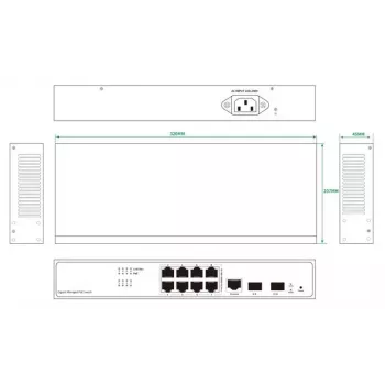 Tīkla komutators Ernitec ELECTRA-M08-1GB-150W 8 porti 1GB 150W