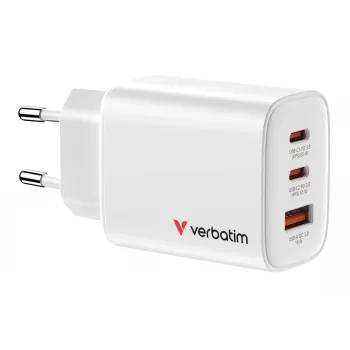 Verbatim Essentials GaN lādētājs 65W EU spraudnis Balts, Iekštelpu, Maiņstrāva, 20 V, Balts