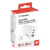 Verbatim Essentials GaN lādētājs 65W EU spraudnis Balts, Iekštelpu, Maiņstrāva, 20 V, Balts