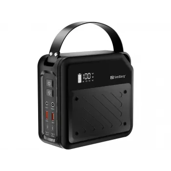 Portatīva līdzstrāvas elektrostacija SANDBERG Sandberg DC Power Station 72000 — LMFP 72 000 mAh, līdzstrāvas un USB-C ieeja, melna