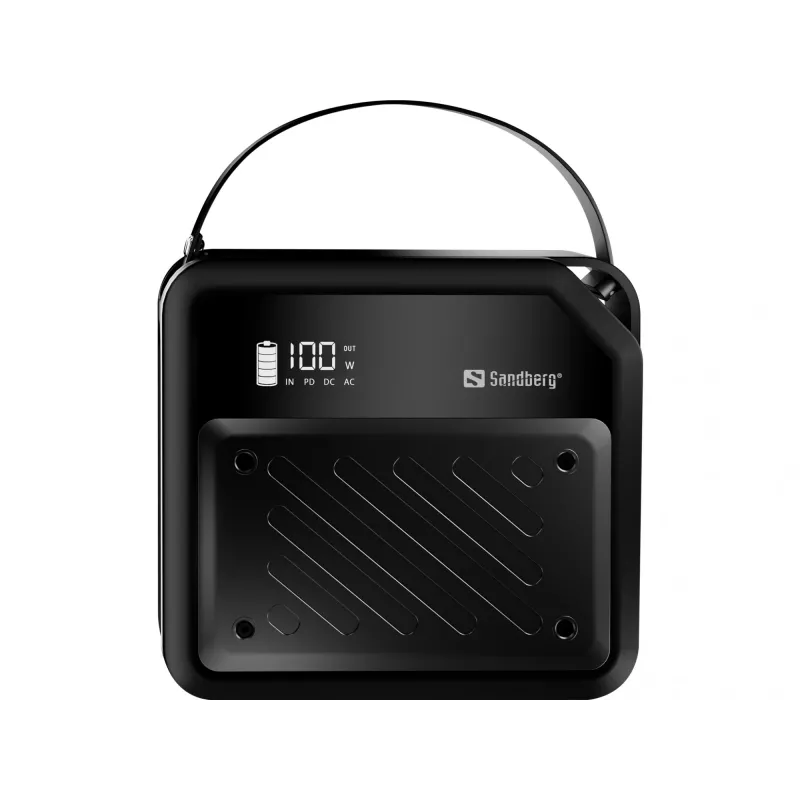 Portatīva līdzstrāvas elektrostacija SANDBERG Sandberg DC Power Station 72000 — LMFP 72 000 mAh, līdzstrāvas un USB-C ieeja, melna
