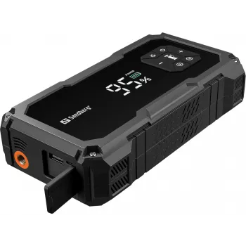 Pārnēsājams akumulatora iedarbinātājs un riepu sūknis SANDBERG Sandberg Car Jumpstarter TirePump 10000 — 800 A iedarbināšanas strāva, 2 A izeja, 5 V USB