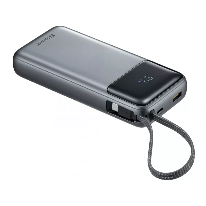 Ārējais akumulators SANDBERG All-in1 Powerbank 20000 PD 67W — 20000 mAh LiPo, 1×USB-A, 1×USB-C, 15W izeja, melns/pelēks