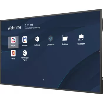 Profesionāls 65 collu 4K komerciālais displejs VIEWSONIC CDE6531-1C, 3840×2160, 500 cd/m², Android 14, 24/7, VESA